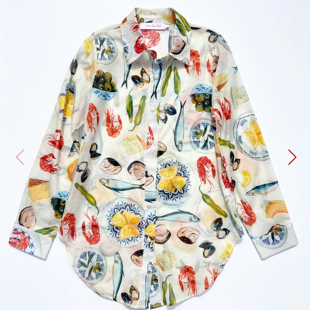 Tessa Button Down LISA SAYS GAH - TAPAS IVORY